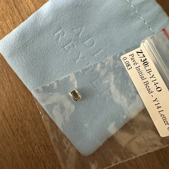 Adina Reyter Mini Bead 14 K Gold Diamond Initial O 0 - Picture 2 of 8